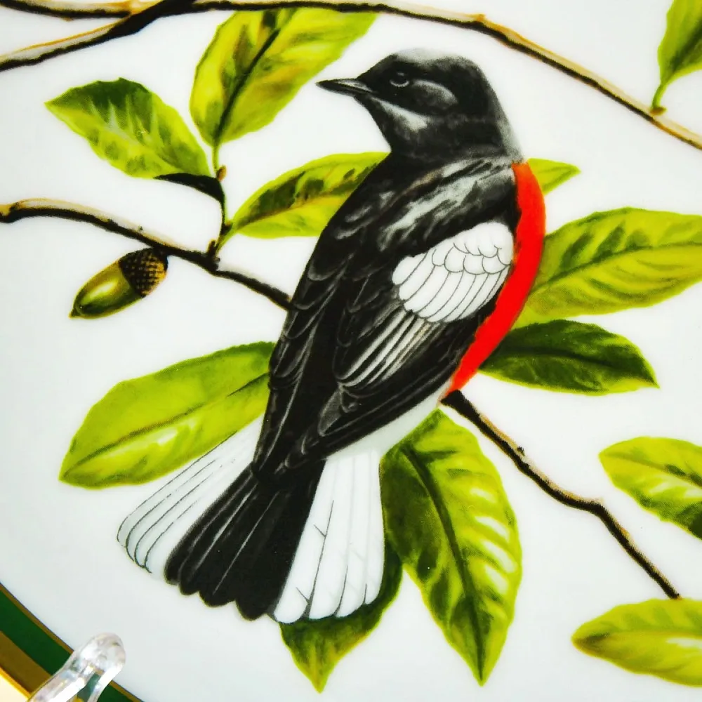 Коллекционная Тарелка - Блюдо «Красногрудый Горихвостовый Певун» Фарфор, Franklin Porcelain США - 1980 год.