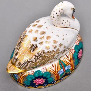 Коллекционное Пресс - Папье, Фарфоровая Статуэтка «ЛЕБЕДЬ», Royal Crown Derby Англия.