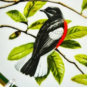 Коллекционная Тарелка - Блюдо «Красногрудый Горихвостовый Певун» Фарфор, Franklin Porcelain США - 1980 год.