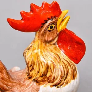 Коллекционные Парные статуэтки «Птицы. Бойцовые петухи», Фаянс, Италия - вторая половина ХХ века. 