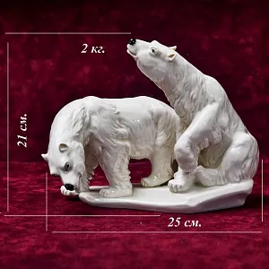 Антикварная Фарфоровая Статуэтка «БЕЛЫЕ МЕДВЕДИ», Karl Ens / Карл Энс, первая половина ХХ века.