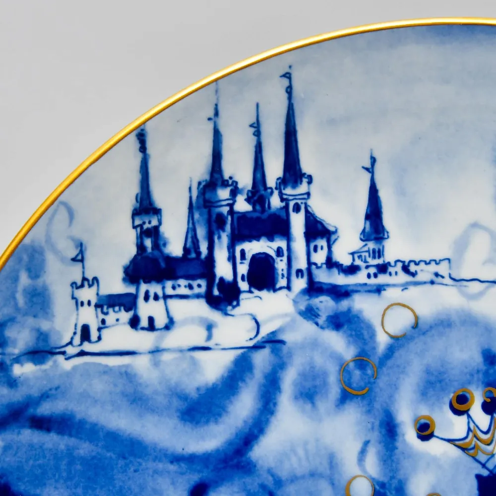 Коллекционная Фарфоровая Тарелка - Блюдо «Сказка. Золотая Рыбка», MEISSEN Германия - 1990 год.