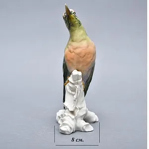 Птица - Фарфоровая статуэтка «Зелёный дятел», Карл Энс / Karl Ens, Германия, 30-е годы ХХ века.