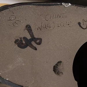 Коллекционная Авторская статуэтка «Рыбак - Китаец с рыбой», Обливная керамика, Китай - 50 гг. 