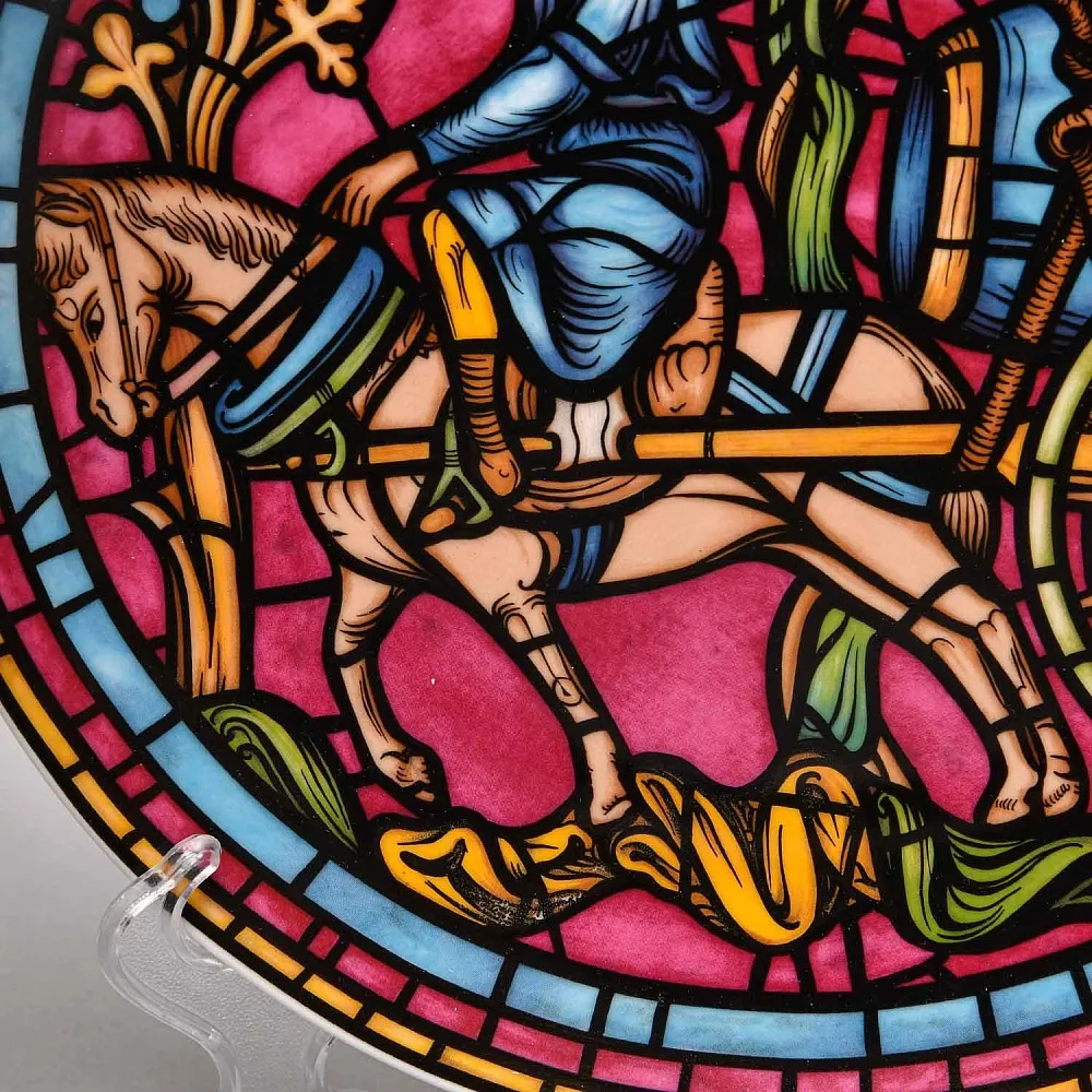 Коллекционная Тарелка «Витражи Шартрского Собора. Святой», Фарфор Heinrich Германия. 