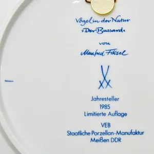 Коллекционная Фарфоровая Тарелка - Блюдо «Птица - Орел - Канюк», MEISSEN Германия - 1985 год.
