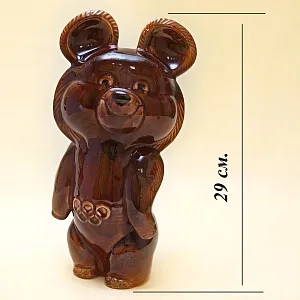 Большая Коллекционная Статуэтка «ОЛИМПИЙСКИЙ МИШКА», Фаянс ЗиК Конаково СССР -1980 год.