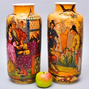 Редкие!!! Большие Антикварные Парные Вазы «Персидские мотивы», Франция VIEUX PARIS.