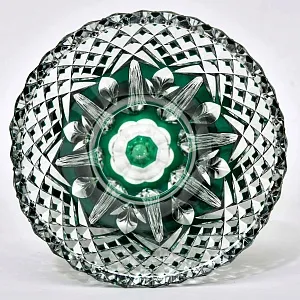 Редкость! Ваза на ноге Зелёного Цвета, Хрусталь VAL SAINT LAMBERT Бельгия 50гг.