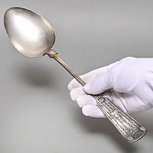 Большая Ложка - Половник для подачи готовых блюд, Silverplated, SHEFFIELD Англия, первая половина ХХ века. 
