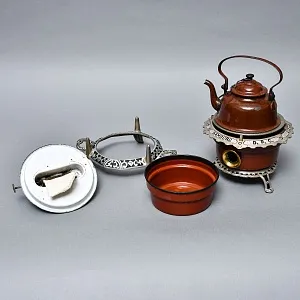 Редкость! Старинная Керосиновая Горелка - Плитка - Керогаз с Чайником, GEORG HALLER Германия -30 гг.