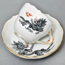 Коллекционная Кофейная пара «Серый Дракон», Фарфор, MEISSEN Германия, первая половина ХХ века.