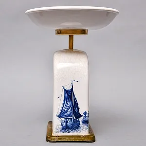 Редкость! Антикварные Кухонные Весы в Фарфоровом корпусе KRUPS IDEAL, Германия -1915 год.