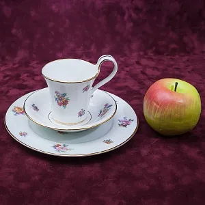 Коллекционная Чайная фарфоровая тройка - «ЛЕТО» Furstenberg, Германия 50 -егоды ХХ века.