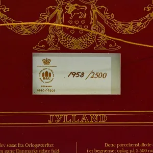 Фарфоровый Пласт - Картина - Панно «Фрегат Юлланд в Исландии», B&G Copenhagen Porcelain Дания.