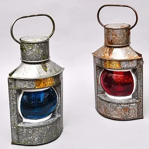 Винтажный Керосиновый Фонарь «Корабельная Сигнальная пара - Левый и Правый», СССР -1965 год.