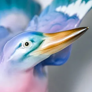 Антикварная Фарфоровая Статуэтка «Птица - Зимородок». Karl Ens Германия, первая половина ХХ века.