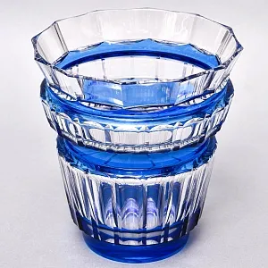 Ваза для цветов Голубого Хрусталя VAL SAINT LAMBERT (Вал Сант Ламберт) Бельгия, конец 60-х гг