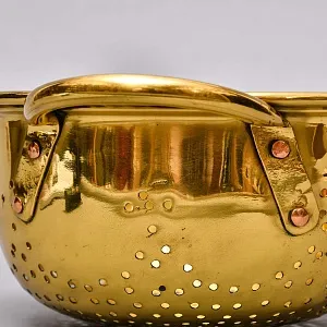 Антикварный Глубокий Латунный Дуршлаг - Сито - Сотейник Франция начало ХХ века.