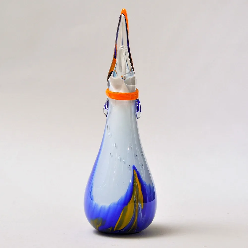 Авторская Коллекционная Стеклянная Статуэтка - Ваза «Тукан», Цветное стекло, Россия.