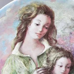 Коллекционная Фарфоровая тарелка «Мишель и Сильви. День матери», Henri d'Arceau Limoges Франция. 