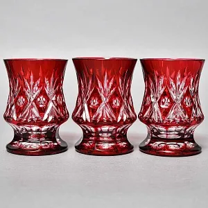 Набор Стаканов серия «Die Eingebung», Цветной Хрусталь WMF Cristal Cabinet Германия, 60 -гг.