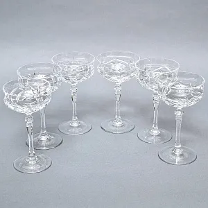 Редкость! Хрустальные Креманки - Фужеры для Шампанского WMF Cristal Cabinet, Германия конец 60-х гг.