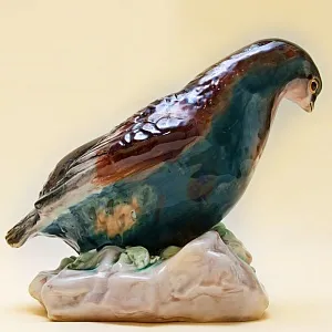 Коллекционная статуэтка «Птица - Куропатка», Фаянс ЗиК Конаково, СССР - 50е годы ХХ века.