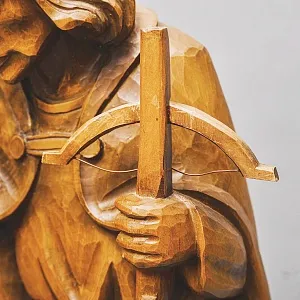 Большая Коллекционная Деревянная статуэтка «Охотник с Оленем», Германия середина ХХ века.