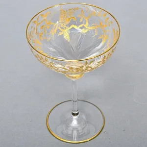 Хрустальные Фужеры для Шампанского - Креманки серия «Золотой Фазан», JOSEPHINENHUTTE, Германия -50 гг. 