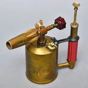 Винтажная Бензиновая Горелка - Паяльная Латунная Лампа, Швеция середина ХХ века. 