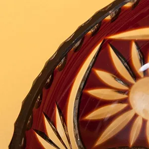 Блюдо - Фруктовница Цветного Хрусталя «Ромашки» Германия D-28 см., конец 60-х гг.