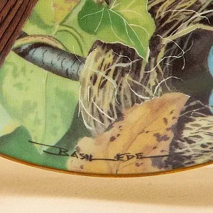 Коллекционная Тарелка «Певчий Дрозд» Фарфор Лимож Limoges Франция 1984 год.