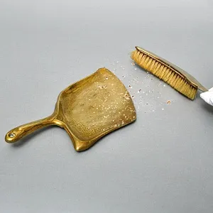 Старинная Щётка с Совком для уборки крошек со стола, металл  Германия, начало ХХ века.