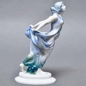 Антикварная Фарфоровая статуэтка «Невеста ветра», Арт Деко, Rosenthal Германия, 1912 - 1914 годы. 