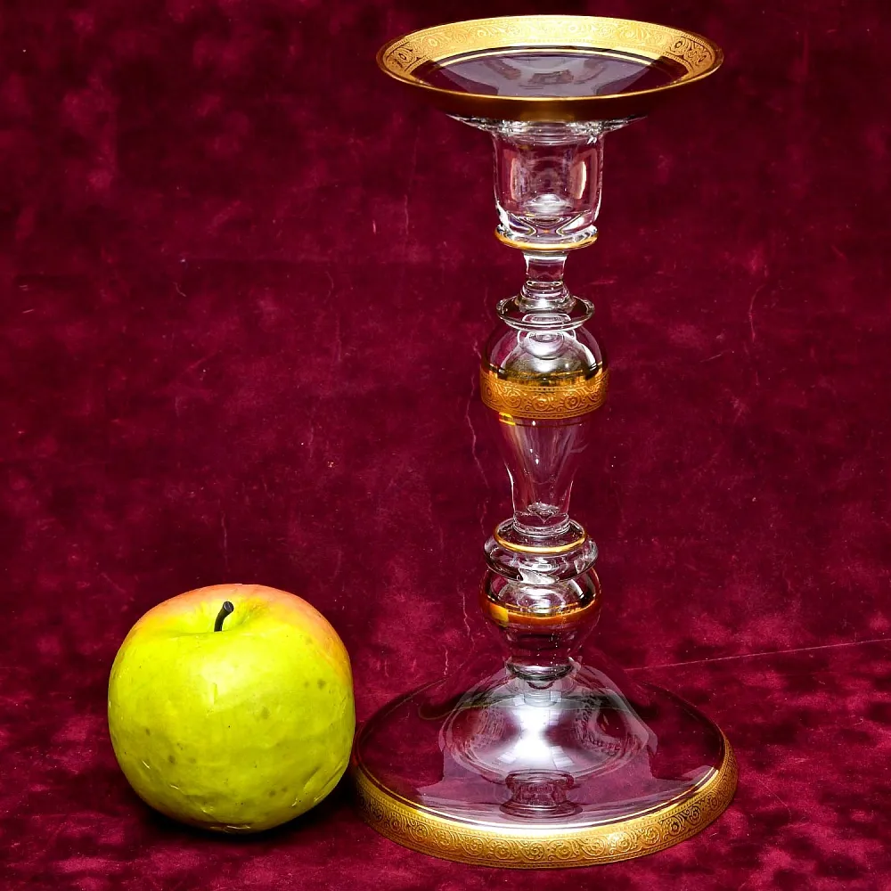 Большой Элегантный Хрустальный Подсвечник на одну свечу, серия «Concorde» Theresienthal, Германия.