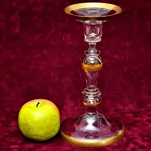 Большой Элегантный Хрустальный Подсвечник на одну свечу, серия «Concorde» Theresienthal, Германия.