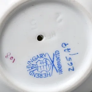 Набор для завтрака - три Пашотницы и Солонка «APPONYI PURPUR», Фарфор HEREND Венгрия. 