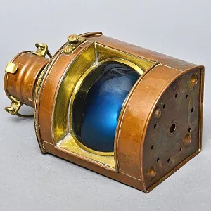 Старинный Медный Керосиновый «Сигнальный Корабельный Фонарь», Англия начало ХХ века.