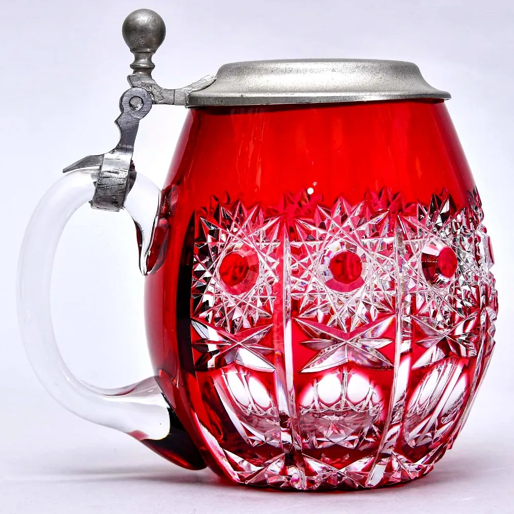 Винтажная Хрустальная Пивная Кружка с оловянной крышкой, NACHTMANN Германия, 60 гг.