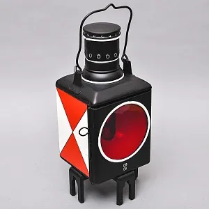 Большой Антикварный Железнодорожный Керосиновый Сигнальный Фонарь, Франция начало ХХ века.