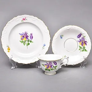 Фарфоровый Чайный Сервиз на 6-ть персон «Мейсенский букет», MEISSEN Германия, 1924 - 1934 годы.