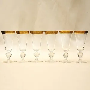 Хрустальные Бокалы для Шампанского «Marlowe», Theresienthal Германия, 50 -е годы ХХ века.