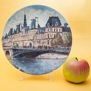  Коллекционная Тарелка «Париж - Отель Де Виль» Фарфор, Лимож, Limoges, Франция.