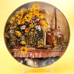 Коллекционная Номерная Тарелка «Натюрморт на камине» Фарфор, Royal MOSA, Голландия -1988 год.