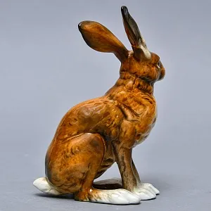 Коллекционная Фарфоровая статуэтка «ЗАЯЦ - РУСАК», Goebel Германия, конец ХХ века.