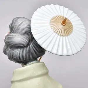 Коллекционная Фарфоровая статуэтка «Гейша с зонтом» Н - 30 см. Lladro, Испания - 1978 год.