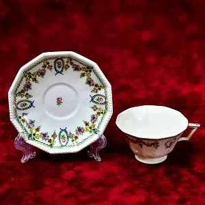 Редкая!!! Коллекционная Кофейная пара «Цветочный орнамент», фарфор Nymphenburg, Германия.