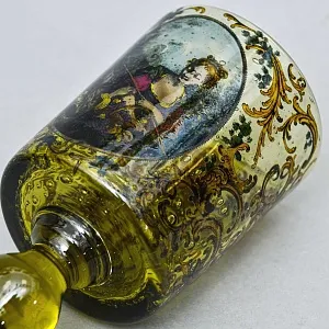 Антикварный Стеклянный Бокал - Кубок для Вина «Дама и её юный Кавалер», Германия конец XIX века. 