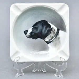 Антикварная Фарфоровая Пепельница «Охотничья собака», Kaestner Saxonia, Германия -20 гг. 